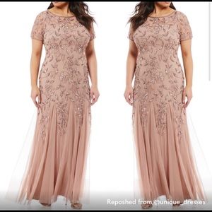 Adrianna Papell beaded floral godet